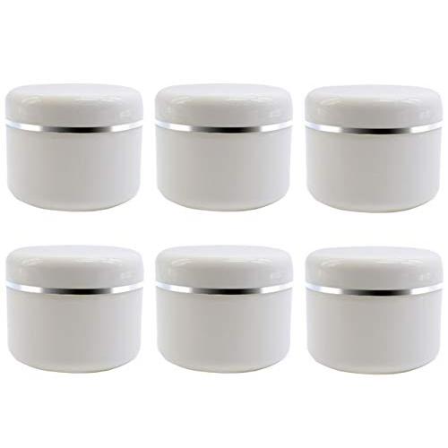 6Pcs 250Ml/8 oz White Empty Plastic Cosmetic Containers With Round Lid For Face Cream DIY Body Scrub Mask Lotion Storage Jar Pot Case