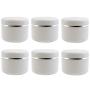 6PCS 50ML/1.7OZ White Plastic Jar With White Inner Liners And Dome Lids Refillable Make-up Cosmetic Container Empty Face Cream Lip Balm Lotion Storage Jars Pot Case