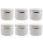 6 PCS 50 ml/1,7 oz Weiße Kunststoffbehälter mit weißen Innenfächern und Dome-Deckeln – Wiederverwendbare Make-up-Kosmetikbehälter, leere Cremabehälter, Lippenbalsam-, Lotion-Aufbewahrungskrüster, Behältnisse