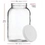 Paksh Novelty 1-Gallon Glass Jar Wide Mouth with Airtight Plastic Lid - USDA Approved BPA-Free Dishwasher Safe Mason Jar for Fermenting, Kombucha, Kefir, Storing and Canning Uses, Clear (4 Pack)