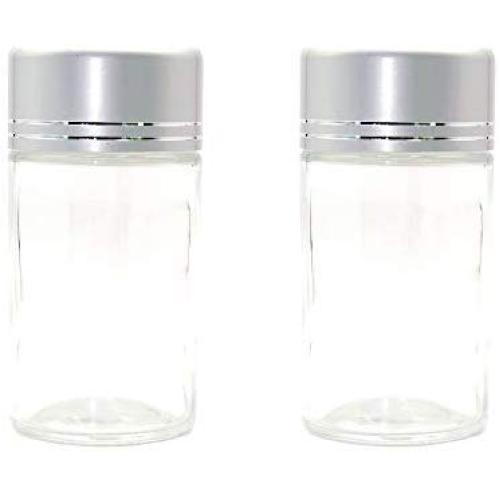 Clear Glass Jar 70 ml Spice Bottle with Silver Metallic Screw Lid