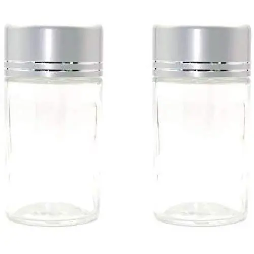 Clear Glass Jar 70 ml Spice Bottle with Silver Metallic Screw Lid Clear Glass Jar 70 ml Spice Bottle with Silver Metallic Screw Lid