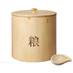 Food Jars & Crocks Storage M Barrel Home Kitchen Wooden Rice Barrel Moisture-proof Insect-proof Sealed Rice Box Large Capacity Rice Storage Breathable (Color : Yellow, Size : 2530cm)