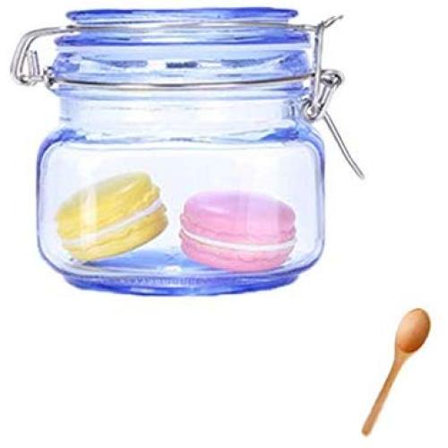 XSWZAQ Piggy Bank Kitchen European Glass Bottle Jar Honey Pot Closed Separated Sealed Jar Jam Cereal Container (Size : 500ml)