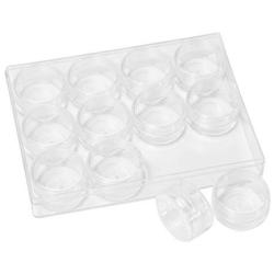 HEALLILY 1 PC 12 Grids Storage Box Set Kit Desktop Transparent Dustproof Container Organizer Medicine Jewelry Holder Display Case