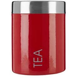 Premier Housewares Tea Canister with Rubber Seal - Red Enamel