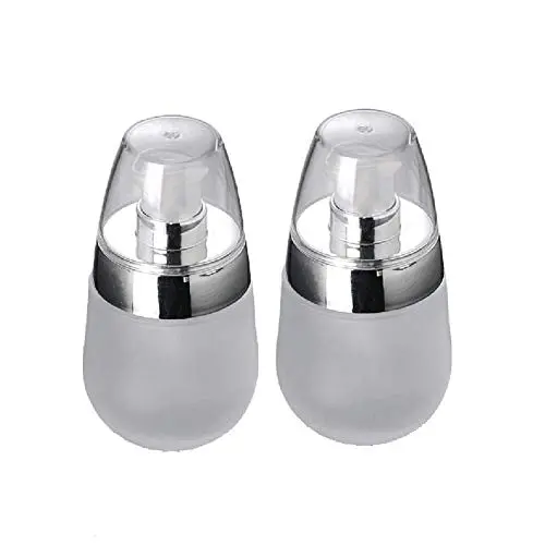 2 Pcs (30ml/1oz) Egg Shape Frost Glass Lotion Bottle with Silver Ring Refillable Empty Bottle Portable Empty Bottle Pot Makeup Holder Travel Sub Bottling for Lotion Essence Emulsion Essence Serum 2 Pcs (30ml/1oz) Egg Shape Frost Glass Lotion Bottle with Silver Ring Refillable Empty Bottle Portable Empty Bottle Pot Makeup Holder Travel Sub Bottling for Lotion Essence Emulsion Essence Serum