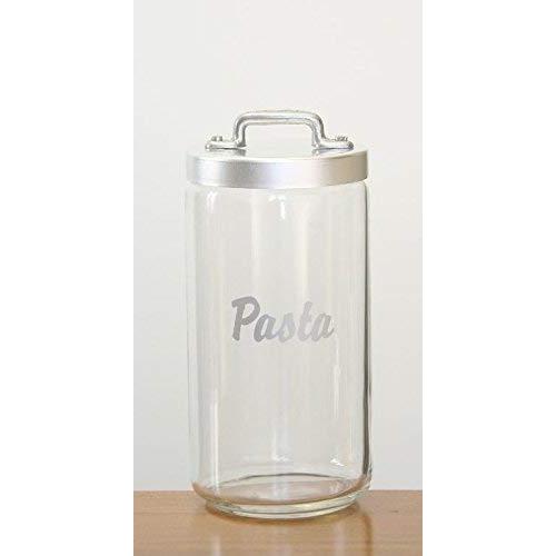 Italo Ottinetti Glass Jar Dull Aluminium Lid Al Handle 1.5 Litre Pasta, Metallic, one Size