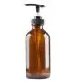 1PK (250ml/8.3oz) Bernsteinleere Pumpglasflasche Große Kapazität Tragbar Wiederbefüllbare Flasche Behälter für Lotion Emulsion Shampoo Badecreme Duschgel