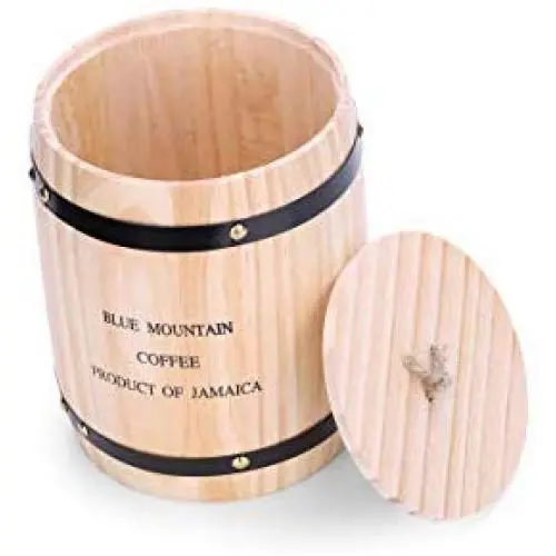 Aufbewahrungsgefäß, Getreidebehälter, Lebensmittelbehälter, Vorratsbox, Café-Kaffeebohnen-Fasslagerung aus Kiefernholz, 1116cm