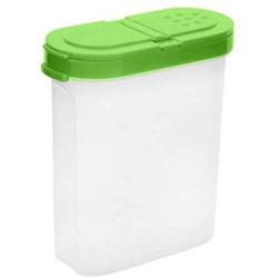 Simple Life Containers Jars Simple Creative Food Grade Plastic Oval Double Cover Seasoning Box Kitchen Utility(Pink) Simple Life Containers Jars (Color : Green)