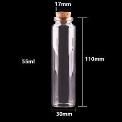 24pcs 10ml 15ml 20ml 25ml 30ml Cute Clear Glass Bottles With Cork Stopper Empty Spice Bottles Jars DIY Crafts Vials,10ml