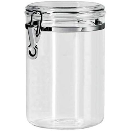 Oggi  Clear Acrylic Canister with Locking Clamp,Capacity; 400ml, 550m, 750ml, 950ml