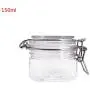 TANK-CN 150ML Plastic Square Clip Top Storage Jar with Airtight Seal Lid Kitchen Food Container Tableware Preserving Cosmetic Cream Organizer TANK-CN 150ML Plastic Square Clip Top Storage Jar with Airtight Seal Lid Kitchen Food Container Tableware Preserving Cosmetic Cream Organizer