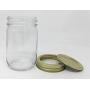 12 oz Old Fashioned Glass Jar with Gold 2 Piece Lid by Packaging For You