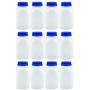 8-Ounce Plastic Milk Bottles (12-Pack); HDPE Bottles Great for Milk, Juice, Smoothies, Lunch Box & More, BPA-Free, Dishwasher-Safe, BPA-free