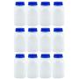 8-Ounce Plastic Milk Bottles (12-Pack); HDPE Bottles Great for Milk, Juice, Smoothies, Lunch Box & More, BPA-Free, Dishwasher-Safe, BPA-free