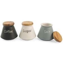 Villa dEste Home Tivoli Set of Jars, Stoneware, Multicoloured, One Size