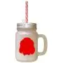 Red Welsh Springer Spaniel Silhouette Frosted Glass Mason Jar With Straw Red Welsh Springer Spaniel Silhouette Frosted Glass Mason Jar With Straw