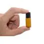 25 Stück Aromaöl Roller Flaschen Mini 1ml/2ml/3ml Bernstein Glas Metallball Leere Roll On Glas Flasche Duftproben Glasgefäße für Aromatherapie Lippenbalsam Creme Flüssigkeit mit schwarzer Kappe (3ml)