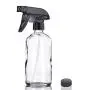 Glass Spray Bottle, Niuta 16 OZ Clearr Glass Empty Spray Bottles with Labels for Plants, Pets, Essential Oils, Cleaning Products - Black Trigger Sprayer w/Mist and Stream Settings