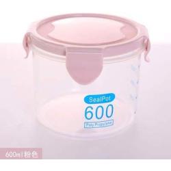 Kitchen Food Storage Jar Airtight Food Storage Kitchen with lid Sealed cans Plastic Snacks Grain Storage Box Storage jar Food Storage Tank Milk Powder cans , 1848-600 ml Pink