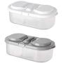 Double Compartment Buckle Storage Jar Transparent Food Storage Container Kitchen & Household Organization for Dry goods Spices and More