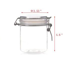 Fixture Displays Wire Clasp PET Jar 500 ml Spice Jar Seal Paint Oil Storage Jar Container Lock 18615-500ML-12PK-2D