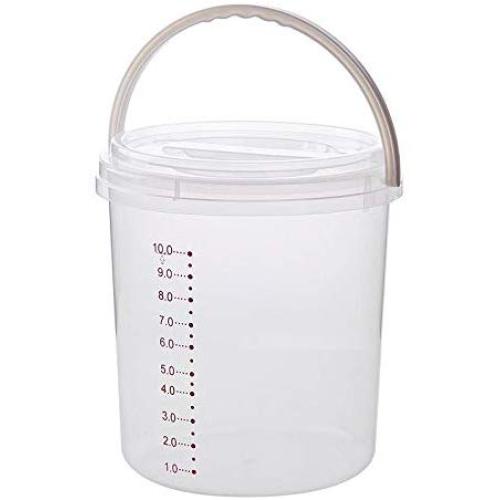 HOMELUNY Set of 4 With Hand Plastic Rice Bucket Moisture Proof 10KG Kitchen Rice Storage Jars for Candy, Cookie, Rice, Sugar,Flour,Snacks Keeping Food Dry & Fresh