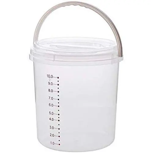 HOMELUNY Set of 4 With Hand Plastic Rice Bucket Moisture Proof 10KG Kitchen Rice Storage Jars for Candy, Cookie, Rice, Sugar,Flour,Snacks Keeping Food Dry & Fresh HOMELUNY Set of 4 With Hand Plastic Rice Bucket Moisture Proof 10KG Kitchen Rice Storage Jars for Candy, Cookie, Rice, Sugar,Flour,Snacks Keeping Food Dry & Fresh