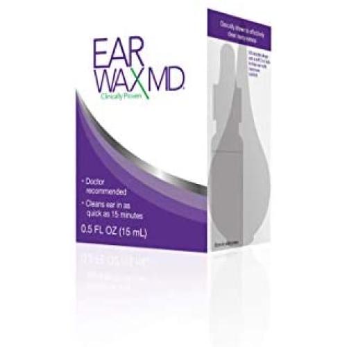 Earwax MD, Ear Wax Removal Kit and Ear Cleaning Tool, Includes Ear Wax Dissolving Drops and Rinsing Bulb