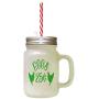 Green Eggs 25C Frosted Glass Mason Jar With Straw