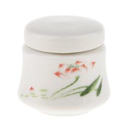 SunniMix Unique Chinese Porcelain Jars Pots, 25ml Travel Face Powder/Lotion/Cosmetic Containers, Tea/Sugar/Spices Storage Canister Tins - Lotus