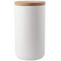 Handmade Ceramics Concise Storage Jar Seal Bamboo Lid Food Jar For Serving Tea, Coffee, Spice (F)