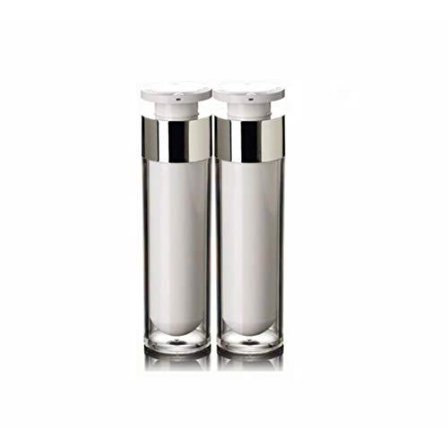 2Pcs 50Ml/1.7oz White Plastic Upscale Empty Vacuum Pump Bottle Airless Dispenser Jar Container For Lotion Makeup Cosmetic Cream Emulsion Liquid