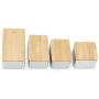 Kraft Paper Or Metal Tea Storage Box Coffee Tea Storage Jar With Bamboo Lid - E, as described