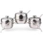 DUDDP Storage Spice lar set Stainless Steel Spice Jar Set Salt Sugar Seasoning Box Spice Container Condiment Pot Cruet Bottle Kitchen Cooking Tool