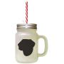 Black Braque Du Puy Silhouette Frosted Glass Mason Jar With Straw