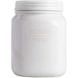 Ceramic Flour Canister Mason Jar with Airtight Sealed Lid 130 Ounce Capacity