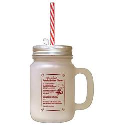 Maroon After School Peanut Butter Chews Kitchen Recipe Frosted Glass Mason Jar With Straw