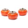 3pcs/set Creative ceramic persimmon Candy Container Meaningful Luck Gifts Food Storage Container Desktop Home Decoration for Serving Tea, Coffee and Spice