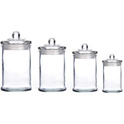 TOPBATHY 4pcs Portable Glass Food Storage Jar with Airtight Seal Glass Lid/Airtight Food Storage Containers,for Serving Tea, Coffee, Spice and More???0.16L+0.4L+0.75L+1.2L??‰