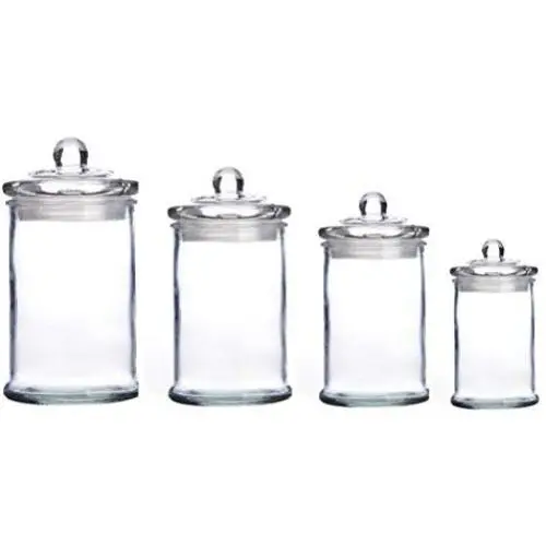 TOPBATHY 4er Set Tragbarer Glas-Lebensmittellagerbehälter mit Dichtung/Lebensmittellagerbehälter, für Tee, Kaffee, Gewürze und mehr – 0,16L + 0,4L + 0,75L + 1,2L