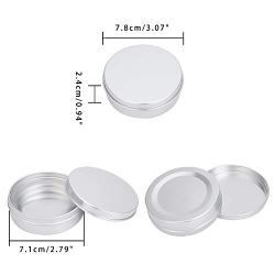 PH PandaHall 24Pack 80ml 2.7oz Silver Round Tin Containers Aluminum Metal Cosmetic Case Jar Storage Travel Can For Lip Balm Nail Art Tea Powder Cream Candles