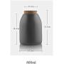 Flameer Pack 3, Kitchen Canister, Food Storage Container, Ceramic Pot Jar for Cereal Tea Sugar Serving Button Cork Stopper 800ml