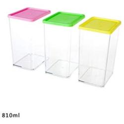 HEHGU 3-Pack Plastic Sealed Dispensers for Food Storage with Lids Stackable Cereal Containers (810 ML)