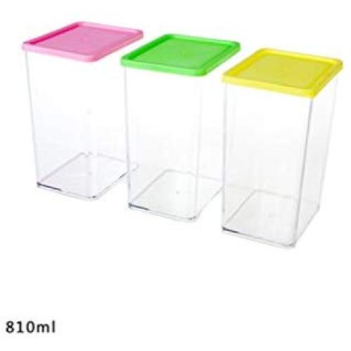 HEHGU 3-Pack Plastic Sealed Dispensers for Food Storage with Lids Stackable Cereal Containers (810 ML)