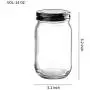 Bocal en verre de 473 ml avec couvercle métallique étanche, lot de 4