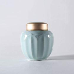 Longquan Celadon Ceramic Sealed Goji Cans (17 oz, Light Blue)