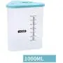 LoCbaT- 1x Storage Organizer 500ml 1000ml Grain Container Rice Box Cereal Bean Sealed With Measuring Cup Boxes Jars Bottles Jars Boxes Rice Storage Plastic Kitchen Container Beaker Bottle